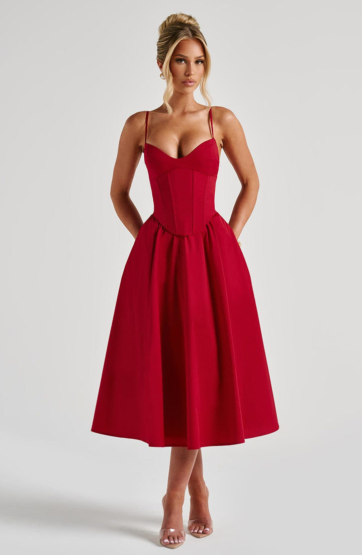 Grace – Elegant korset midikjole